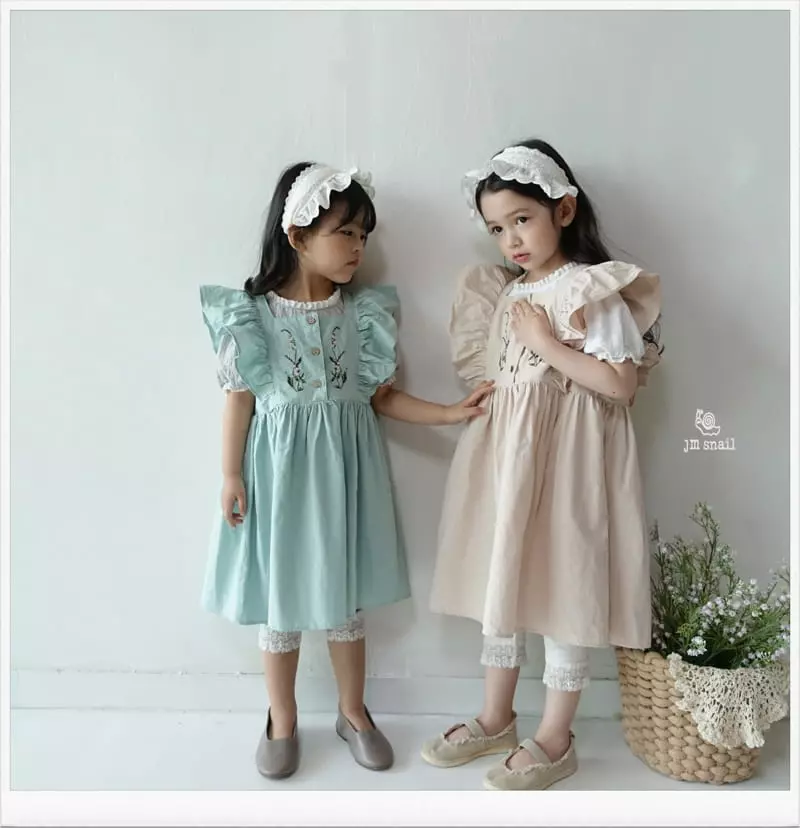 JM Snail - Korean Children Fashion - #designkidswear - Flower Embrodiery Sleeveless One-piece - 10