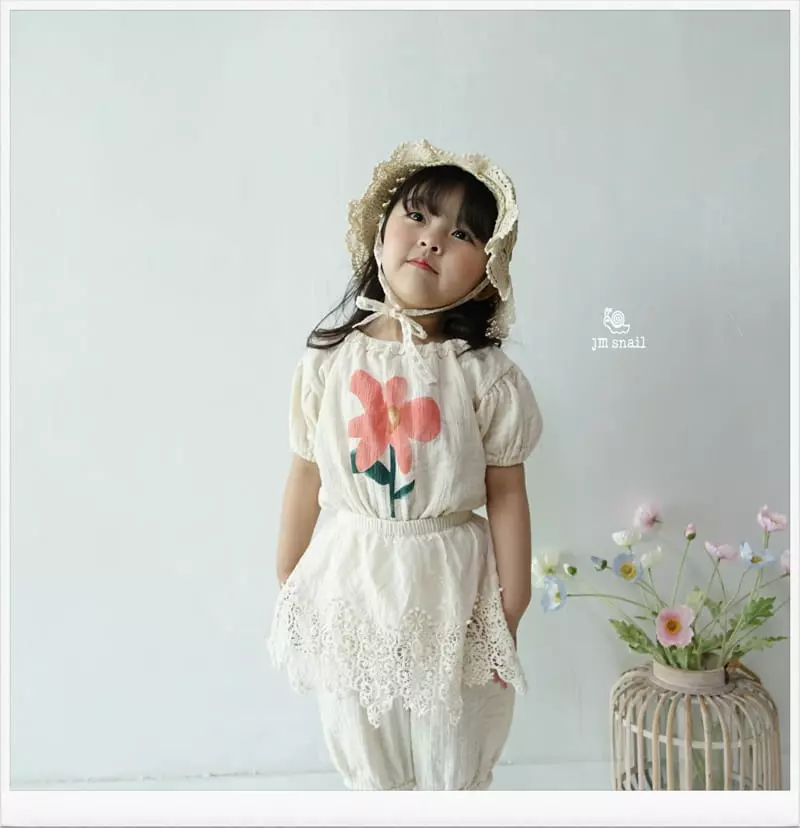 JM Snail - Korean Children Fashion - #designkidswear - Yoru Lace Tee - 8