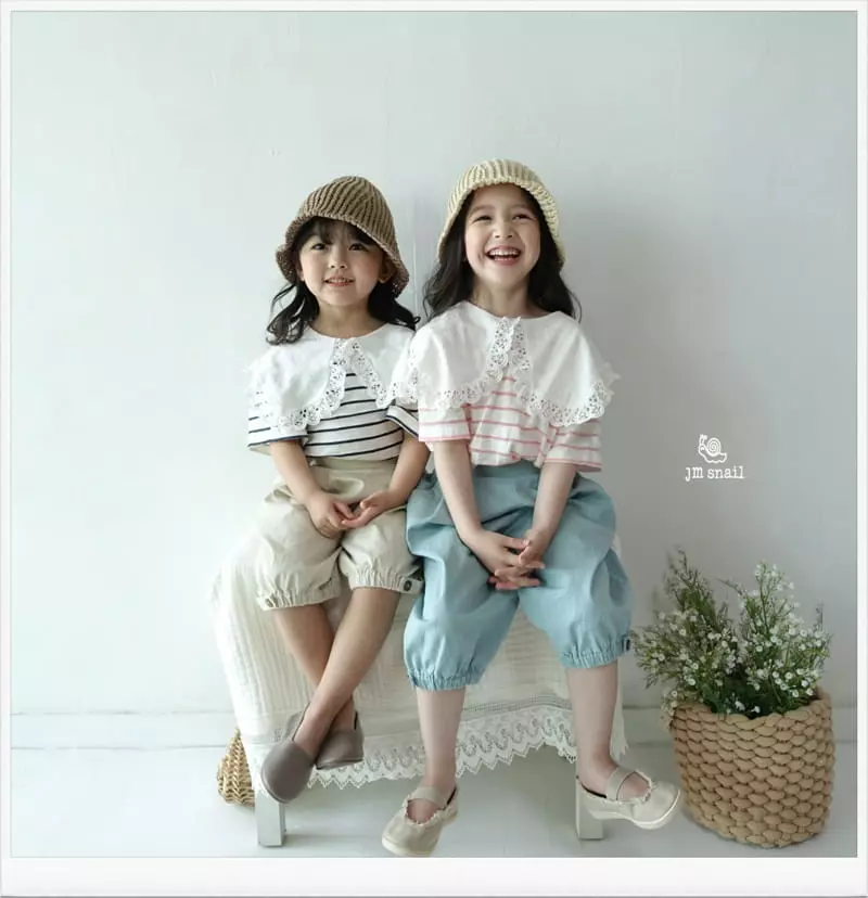 JM Snail - Korean Children Fashion - #designkidswear - Lin Two Collar Stripes Tee - 7