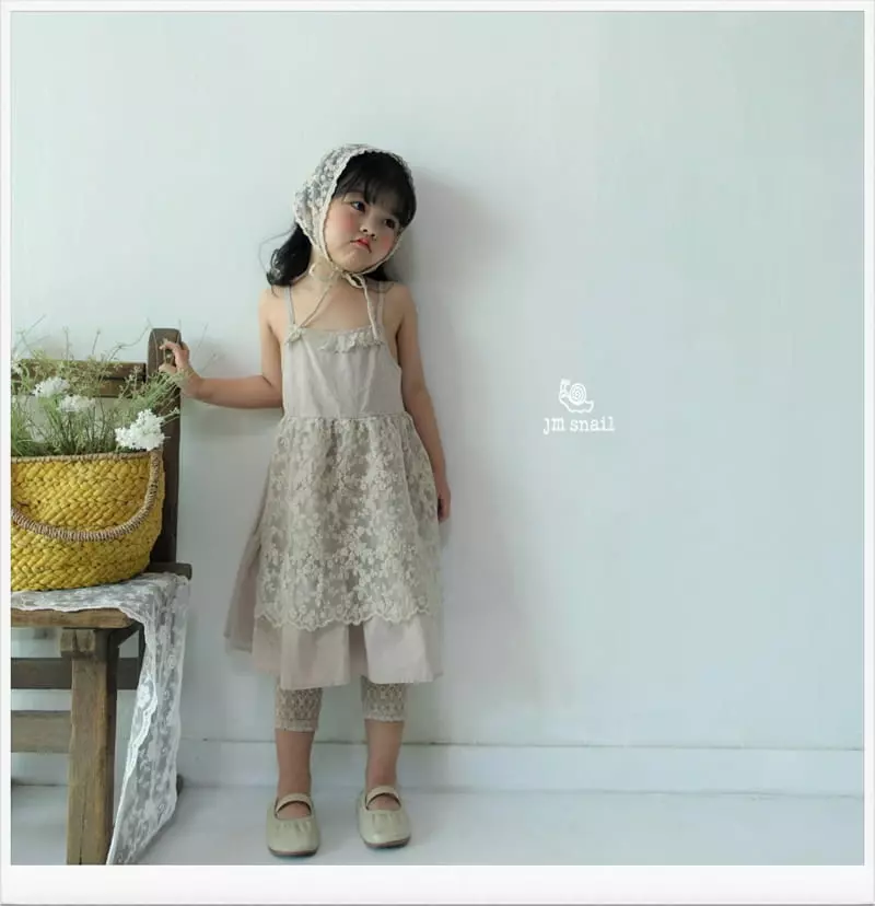 JM Snail - Korean Children Fashion - #discoveringself - Lace Embroidery One-piece - 2