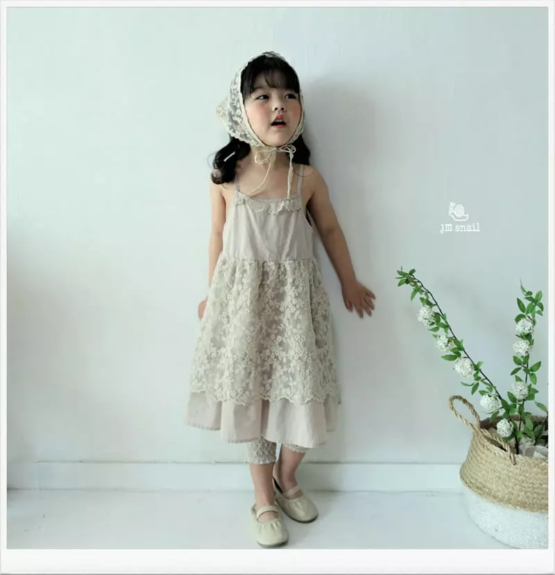 JM Snail - Korean Children Fashion - #fashionkids - Lace Embroidery One-piece - 3