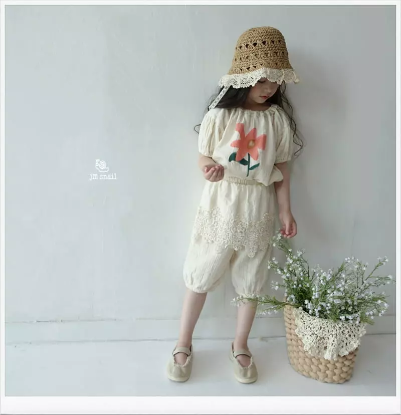JM Snail - Korean Children Fashion - #kidsshorts - Yoru Lace Tee - 11