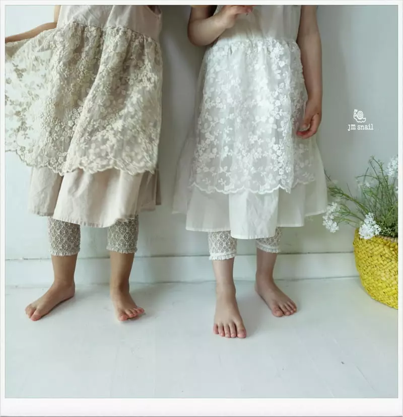 JM Snail - Korean Children Fashion - #kidsstore - Lace Embroidery One-piece - 5