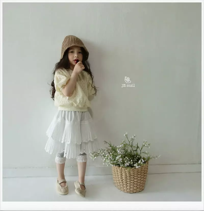 JM Snail - Korean Children Fashion - #kidsstore - Flower Lace Punching Tee - 7