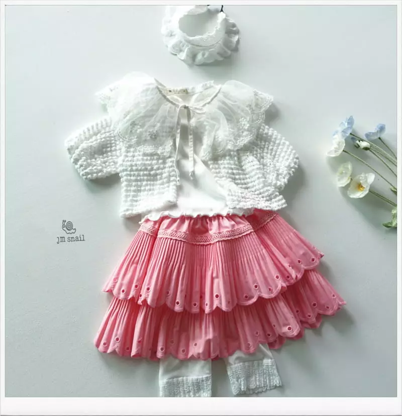 JM Snail - Korean Children Fashion - #kidzfashiontrend - Scalap Embroidery Wrinkle Skirt - 9