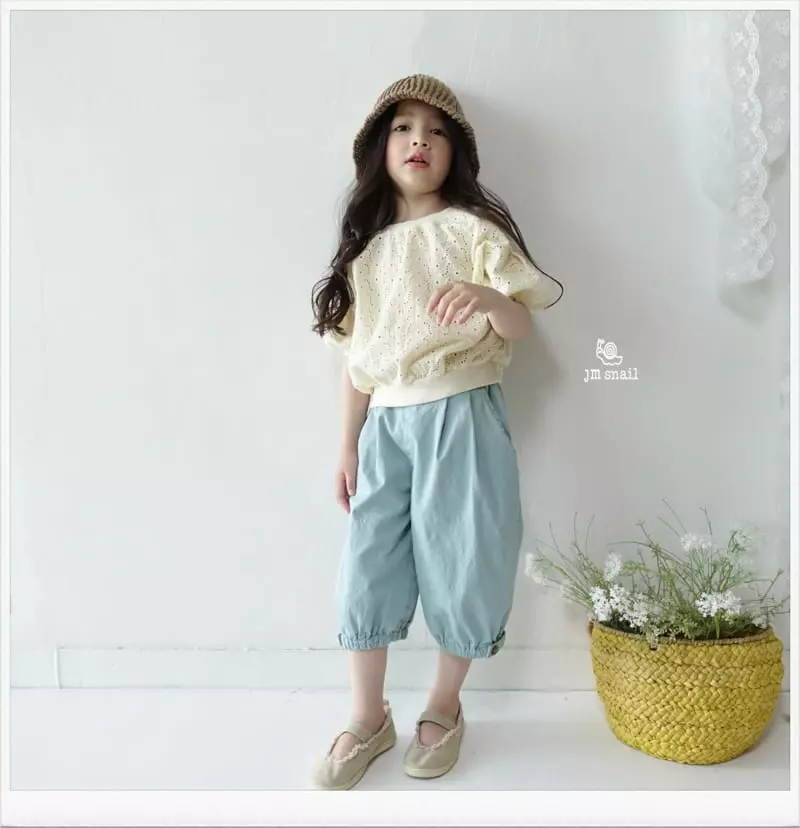 JM Snail - Korean Children Fashion - #littlefashionista - Flower Lace Punching Tee - 10
