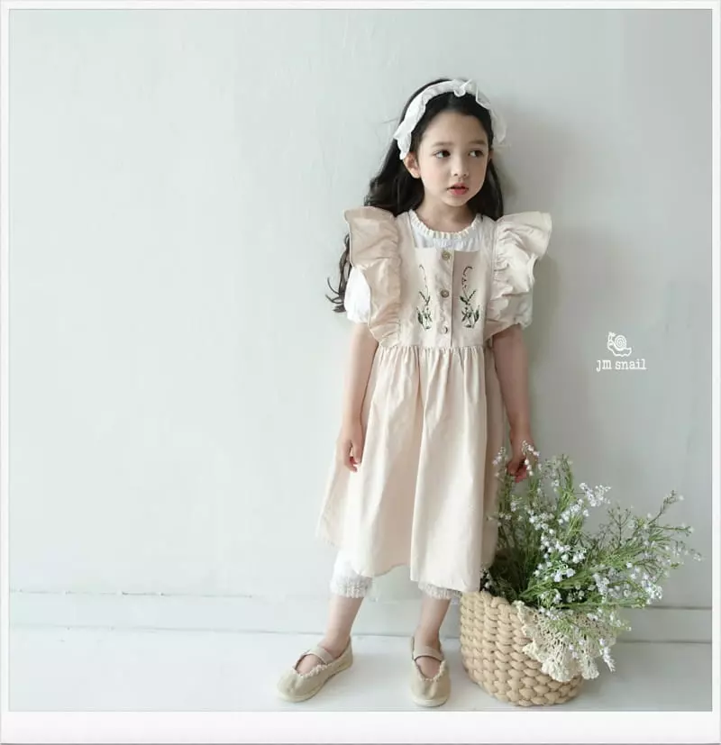 JM Snail - Korean Children Fashion - #magicofchildhood - Flower Embrodiery Sleeveless One-piece - 2