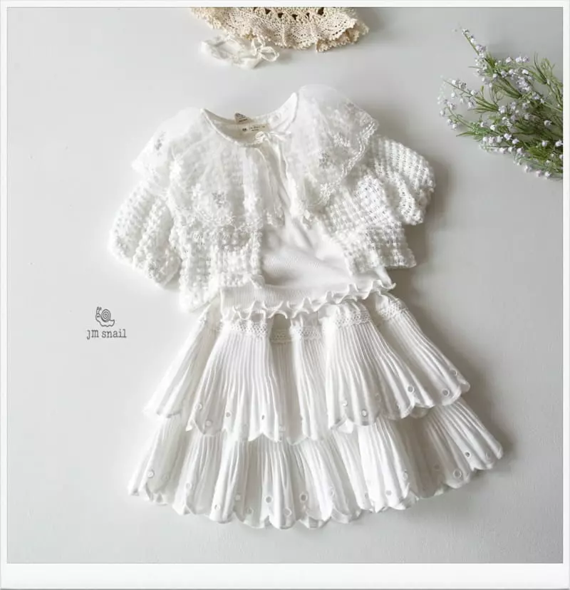 JM Snail - Korean Children Fashion - #magicofchildhood - Scalap Embroidery Wrinkle Skirt - 12