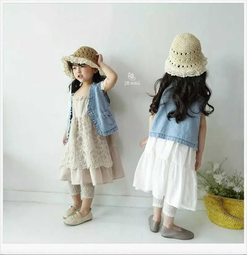 JM Snail - Korean Children Fashion - #magicofchildhood - Denim Frill Vest - 7