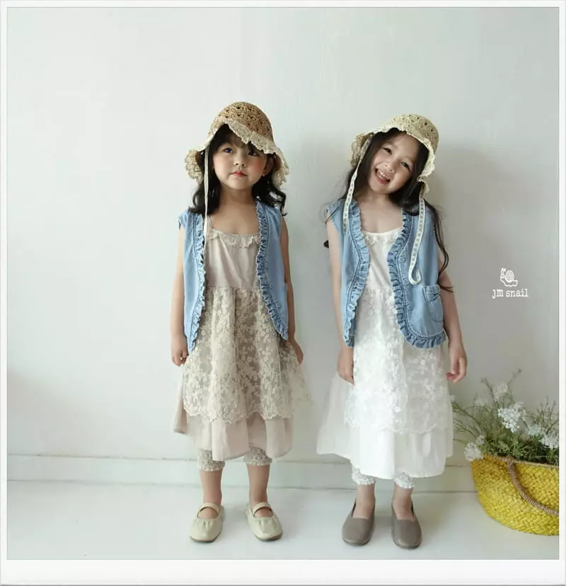 JM Snail - Korean Children Fashion - #minifashionista - Denim Frill Vest - 8