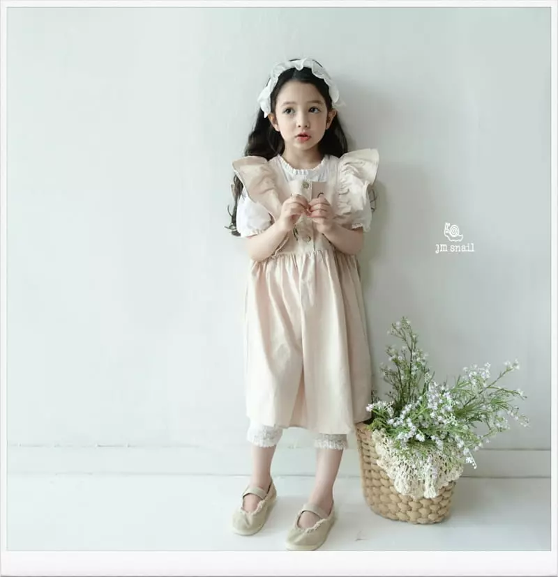 JM Snail - Korean Children Fashion - #minifashionista - Flower Embrodiery Sleeveless One-piece - 4