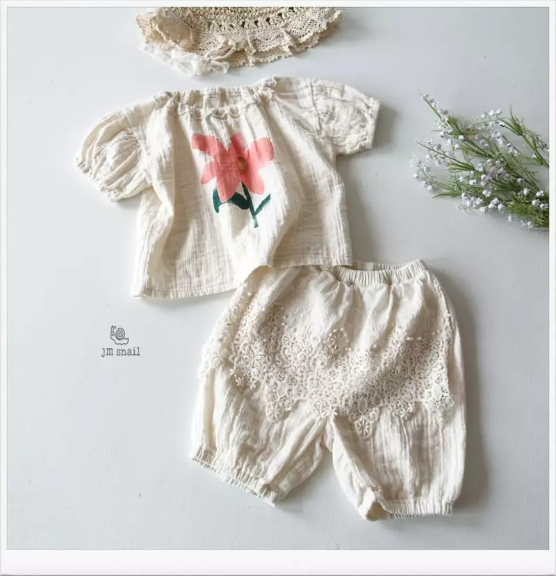 JM Snail - Korean Children Fashion - #prettylittlegirls - Yoru Lace Tee - 2