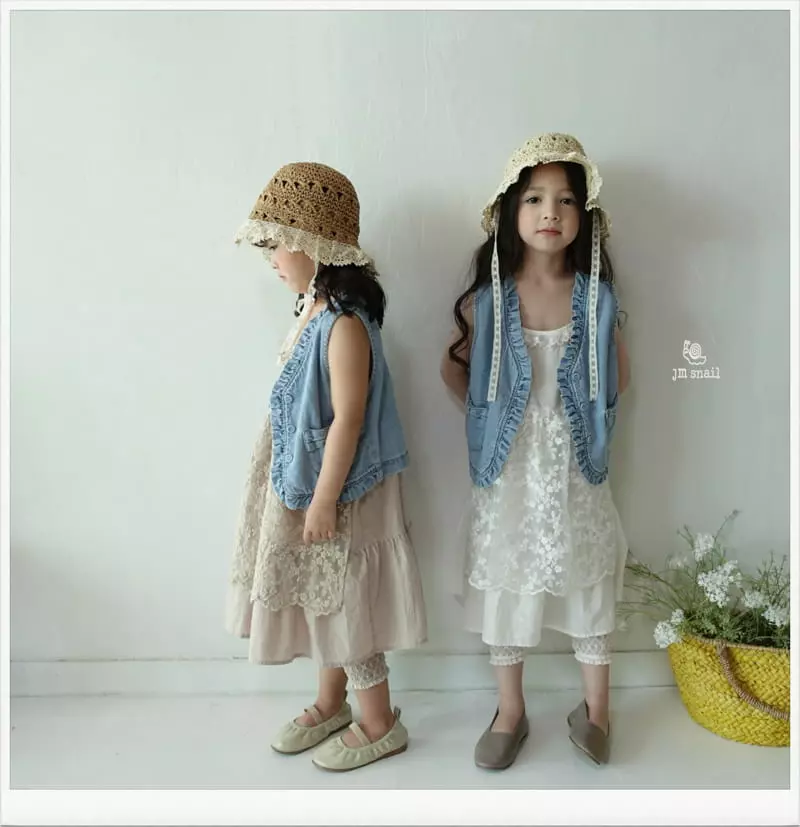 JM Snail - Korean Children Fashion - #prettylittlegirls - Denim Frill Vest - 9