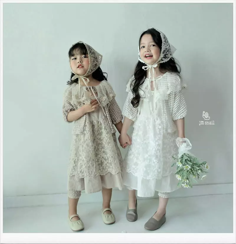 JM Snail - Korean Children Fashion - #todddlerfashion - Lace Embroidery One-piece - 12