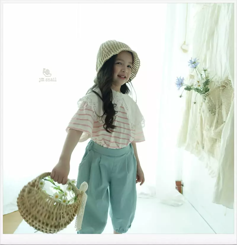 JM Snail - Korean Children Fashion - #todddlerfashion - Lin Two Collar Stripes Tee - 2