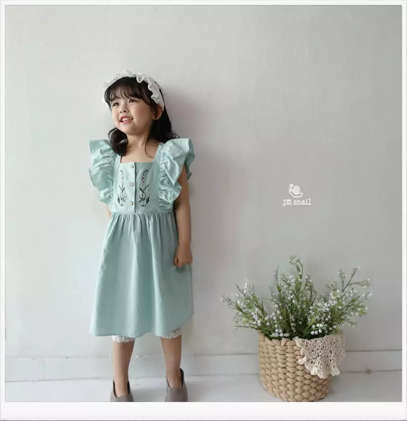 JM Snail - Korean Children Fashion - #toddlerclothing - Flower Embrodiery Sleeveless One-piece - 6