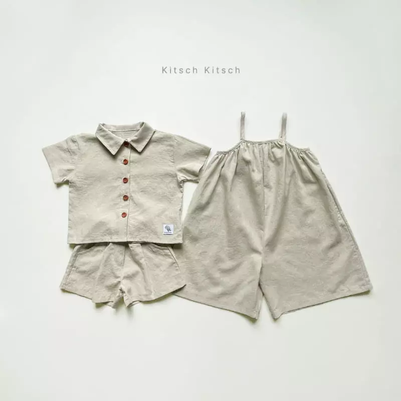 Kitsch Kitsch - Korean Children Fashion - #kidzfashiontrend - Linen Summer Jumpsuit - 3