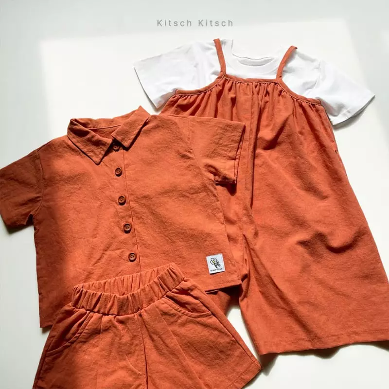 Kitsch Kitsch - Korean Children Fashion - #minifashionista - Linen Summer Top Bottom Set - 6