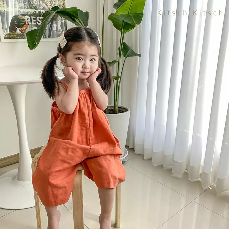 Kitsch Kitsch - Korean Children Fashion - #stylishchildhood - Linen Summer Jumpsuit - 11