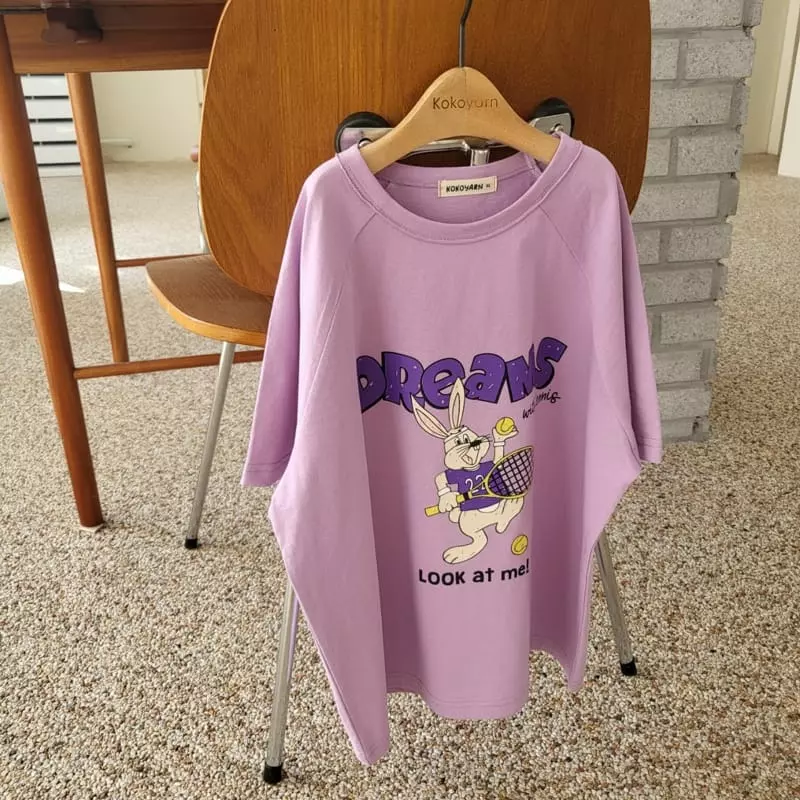 Kokoyarn - Korean Children Fashion - #Kfashion4kids - Tennis Rabbit Raglan Short Sleeves Tee - 3