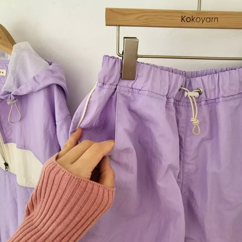 Kokoyarn - Korean Children Fashion - #kidsshorts - Anorak Hoody Top Bottom Set - 2