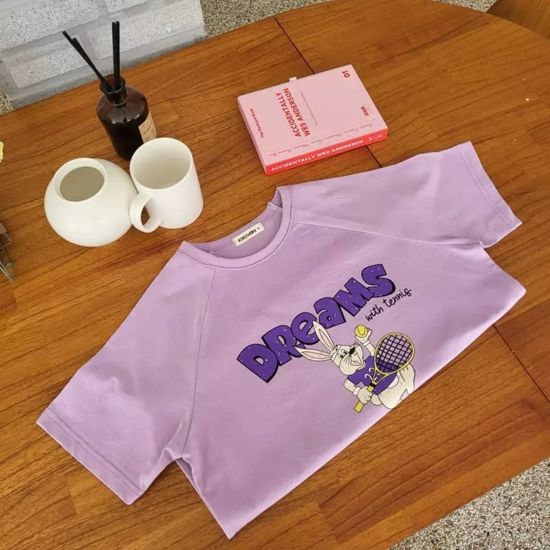 Kokoyarn - Korean Children Fashion - #kidsstore - Tennis Rabbit Raglan Short Sleeves Tee