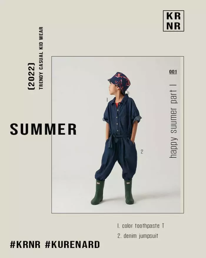 Kurenard - Korean Children Fashion - #Kfashion4kids - Hazi Denim Jumpsuit