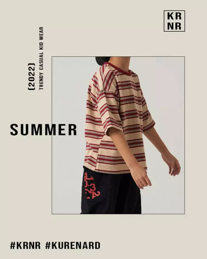 Kurenard - Korean Children Fashion - #minifashionista - Tie D Stripes Tee - 5