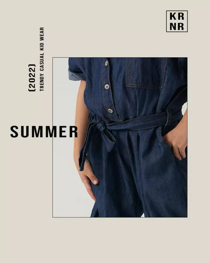 Kurenard - Korean Children Fashion - #prettylittlegirls - Hazi Denim Jumpsuit - 5