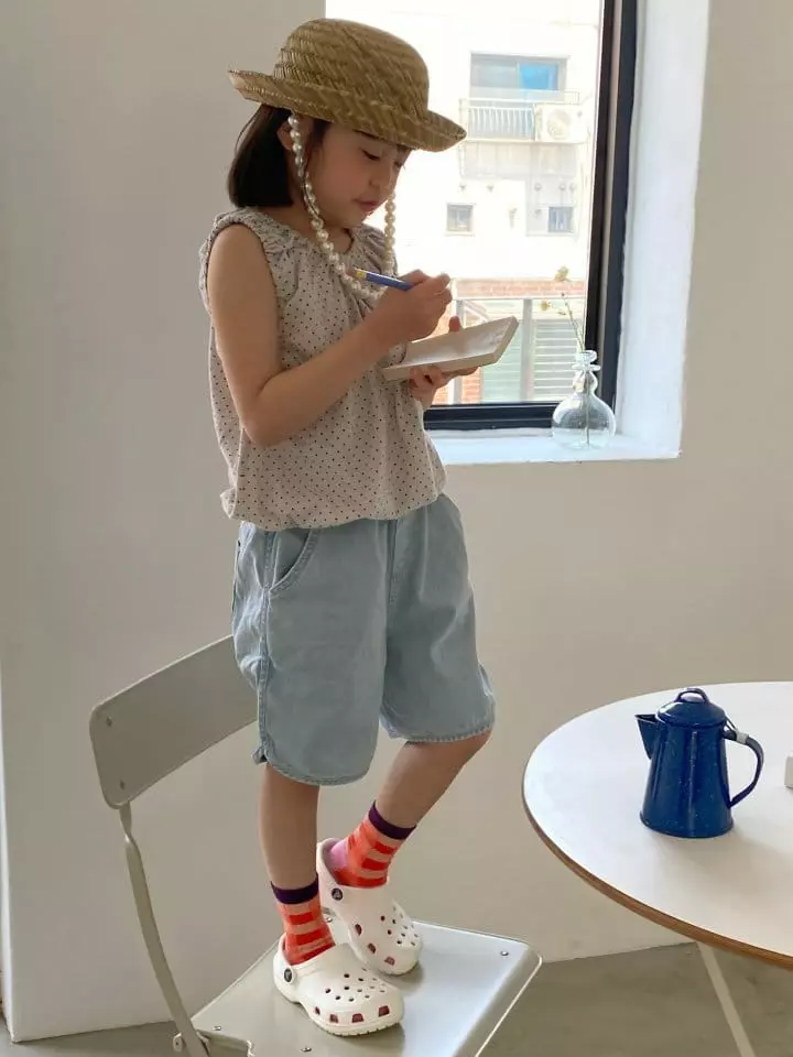 La Chouchou - Korean Children Fashion - #kidsshorts - Rubber Stripes Tee - 6