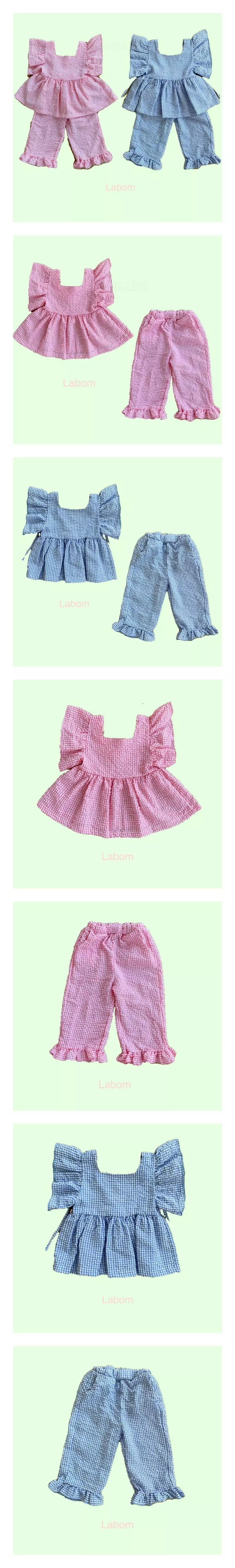 Labom - Korean Children Fashion - #childrensboutique - Vivi Check Frill Top Bottom Set
