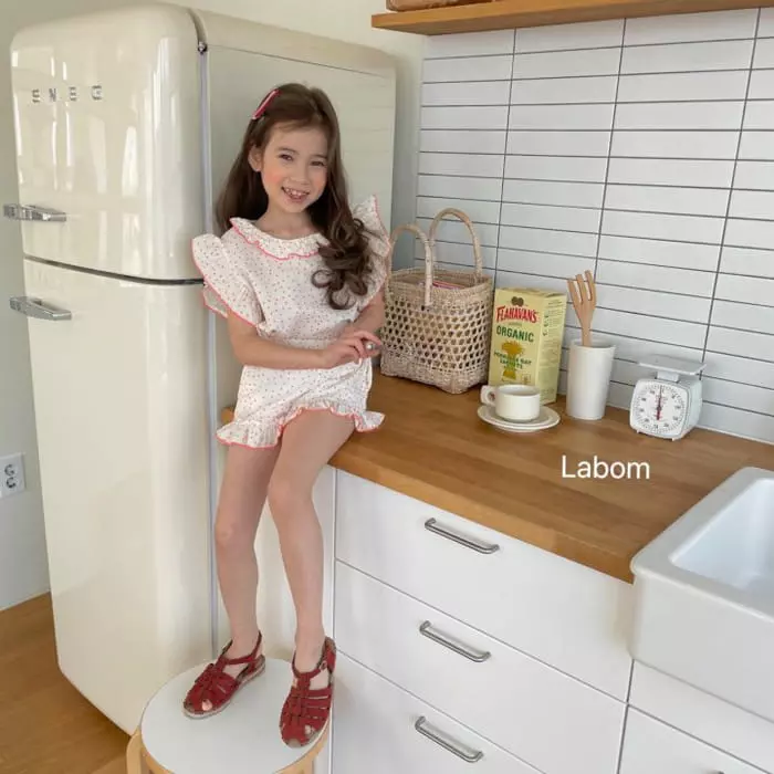 Labom - Korean Children Fashion - #discoveringself - Mini Dot Frill Top Bottom Set - 9