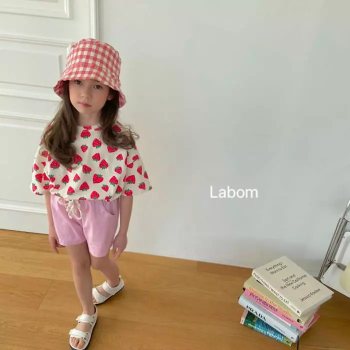 Labom - Korean Children Fashion - #kidsshorts - Strawberry Sun Flower Tee - 6