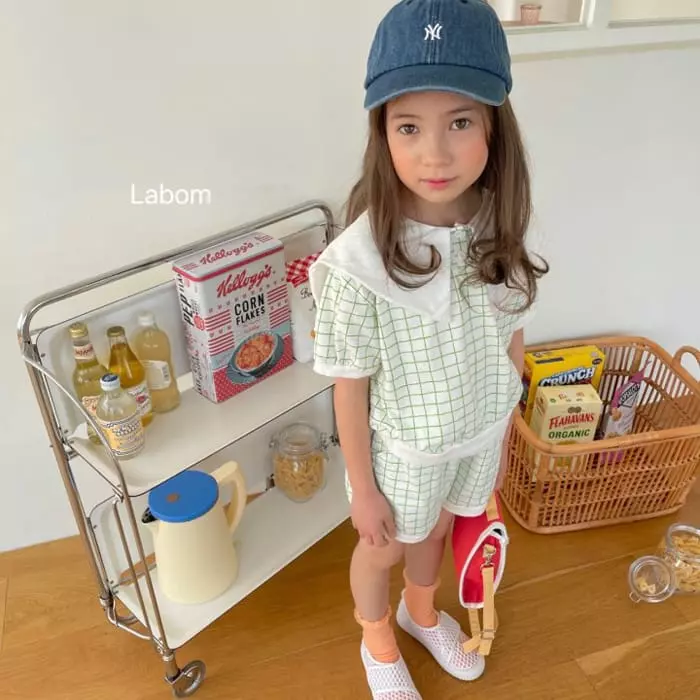 Labom - Korean Children Fashion - #kidsshorts - Sailor Check Top Bottom Set - 7