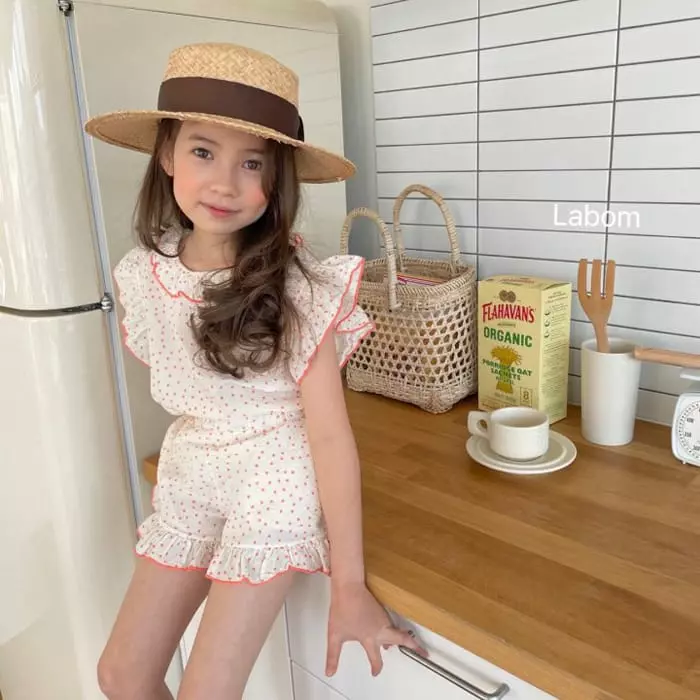 Labom - Korean Children Fashion - #kidsstore - Mini Dot Frill Top Bottom Set - 12