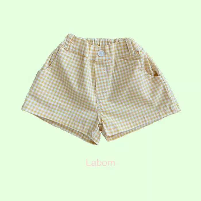 Labom - Korean Children Fashion - #kidsstore - Apple Check Shorts - 3