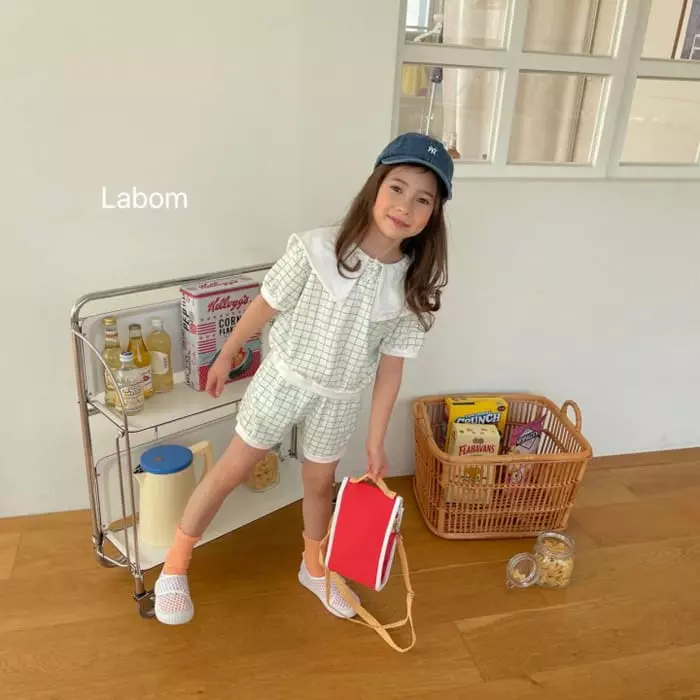 Labom - Korean Children Fashion - #kidsstore - Sailor Check Top Bottom Set - 8