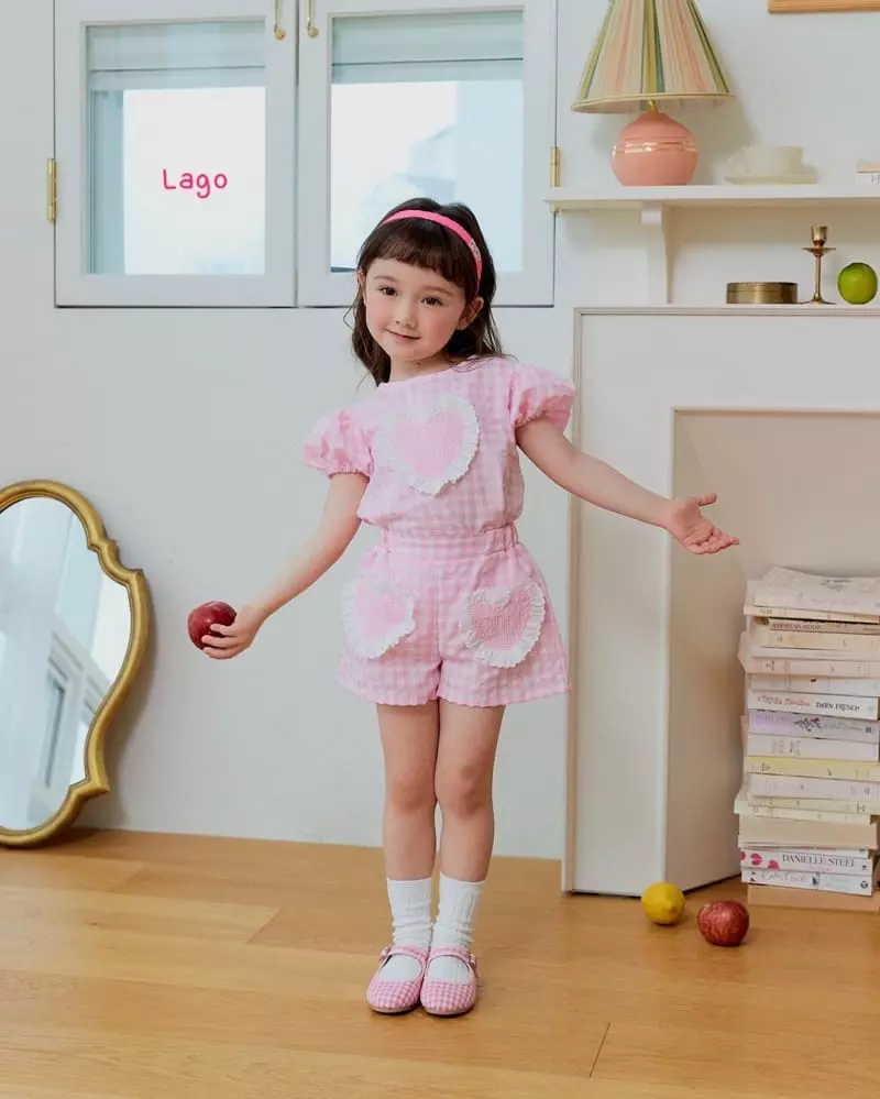 Lago - Korean Children Fashion - #littlefashionista - Heart Top Bottom Set - 10