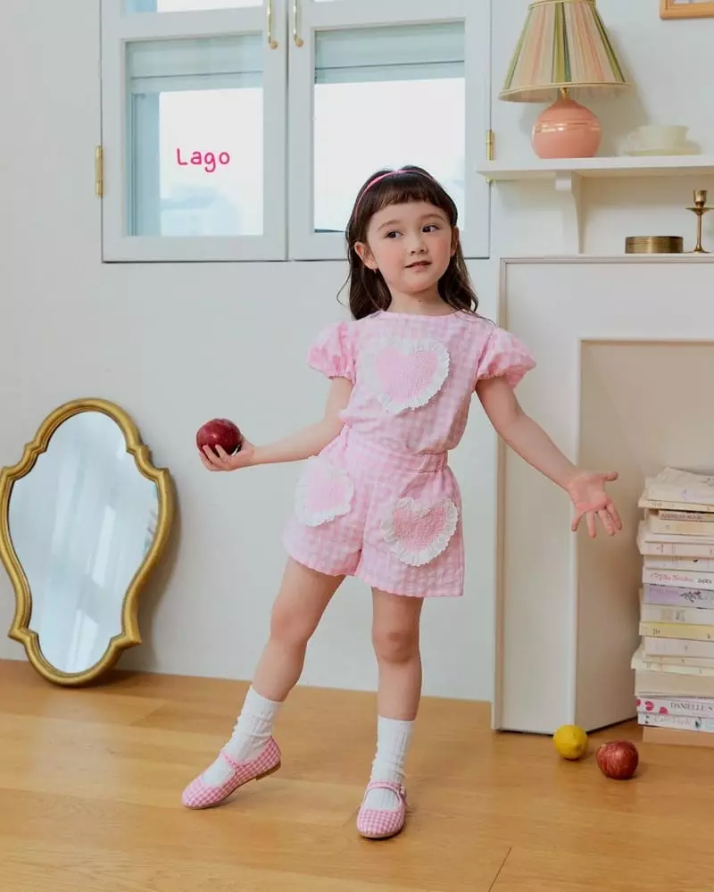 Lago - Korean Children Fashion - #magicofchildhood - Heart Top Bottom Set - 11