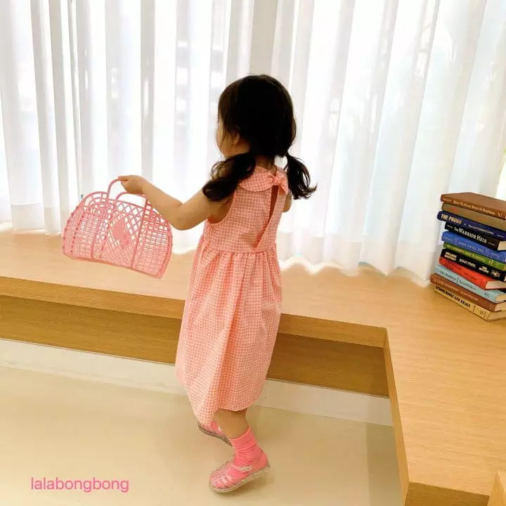Lalabongbong - Korean Children Fashion - #Kfashion4kids - Check Ribbon One-piece - 10