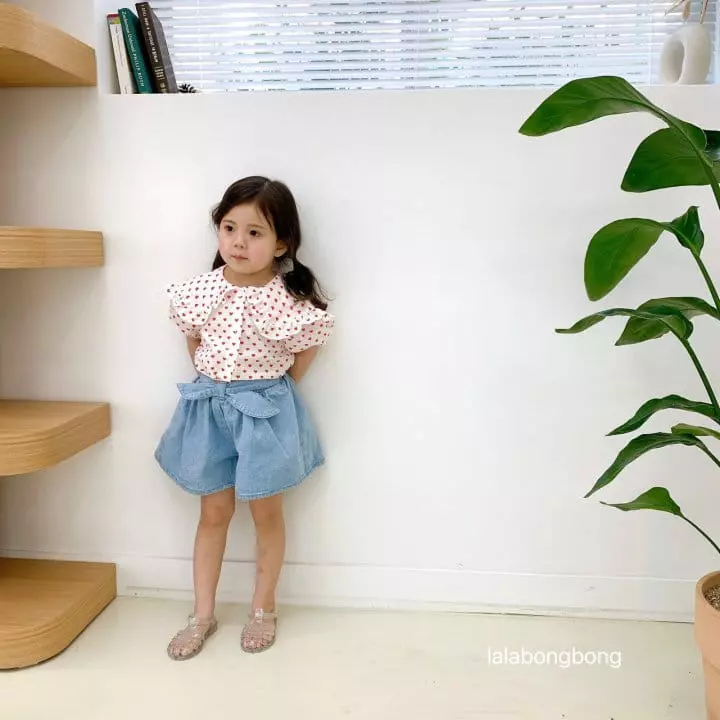 Lalabongbong - Korean Children Fashion - #childofig - Heart Short Sleeves Blouse - 9
