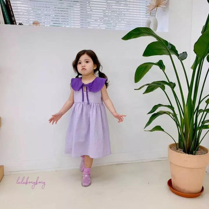 Lalabongbong - Korean Children Fashion - #stylishchildhood - Collar String One-piece - 4