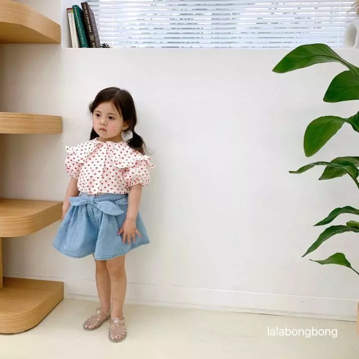 Lalabongbong - Korean Children Fashion - #childrensboutique - Heart Short Sleeves Blouse - 10