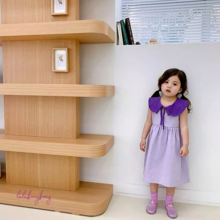 Lalabongbong - Korean Children Fashion - #childrensboutique - Collar String One-piece - 5