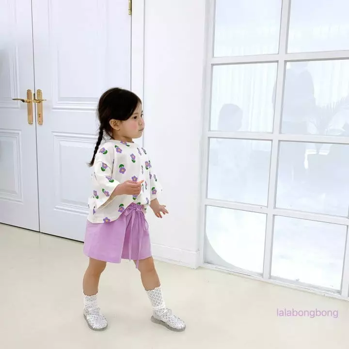 Lalabongbong - Korean Children Fashion - #fashionkids - Kid Flower Top Bottom Set - 12