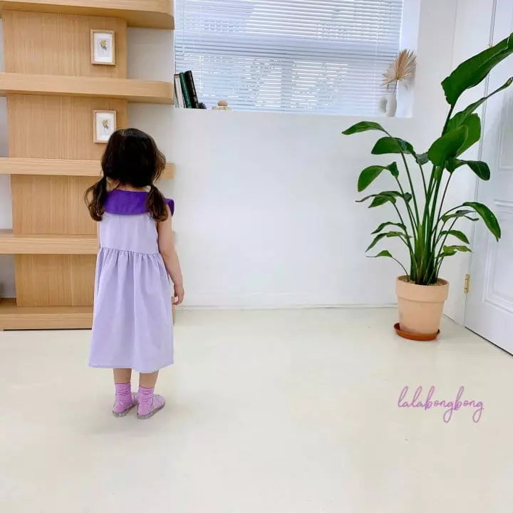 Lalabongbong - Korean Children Fashion - #fashionkids - Collar String One-piece - 8