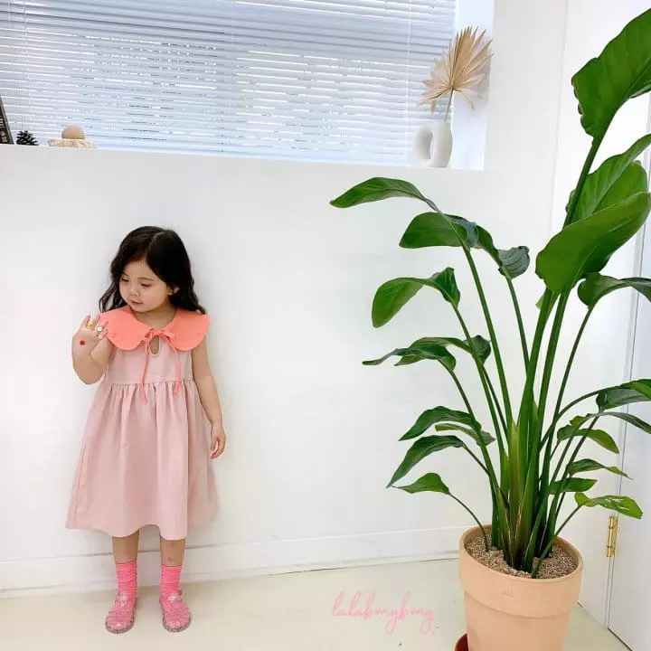 Lalabongbong - Korean Children Fashion - #kidsshorts - Collar String One-piece - 9