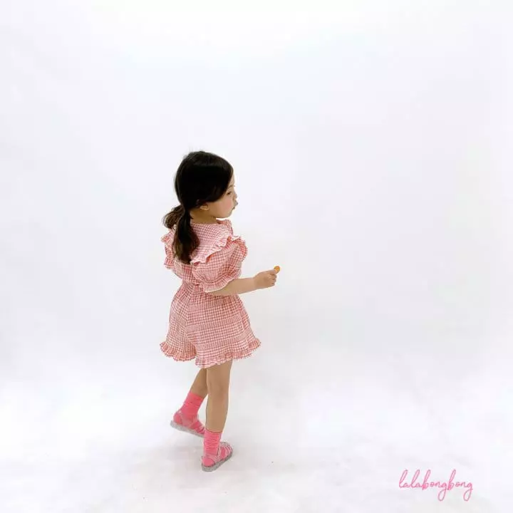 Lalabongbong - Korean Children Fashion - #kidsstore - Check Collar Top Bottom Set - 12