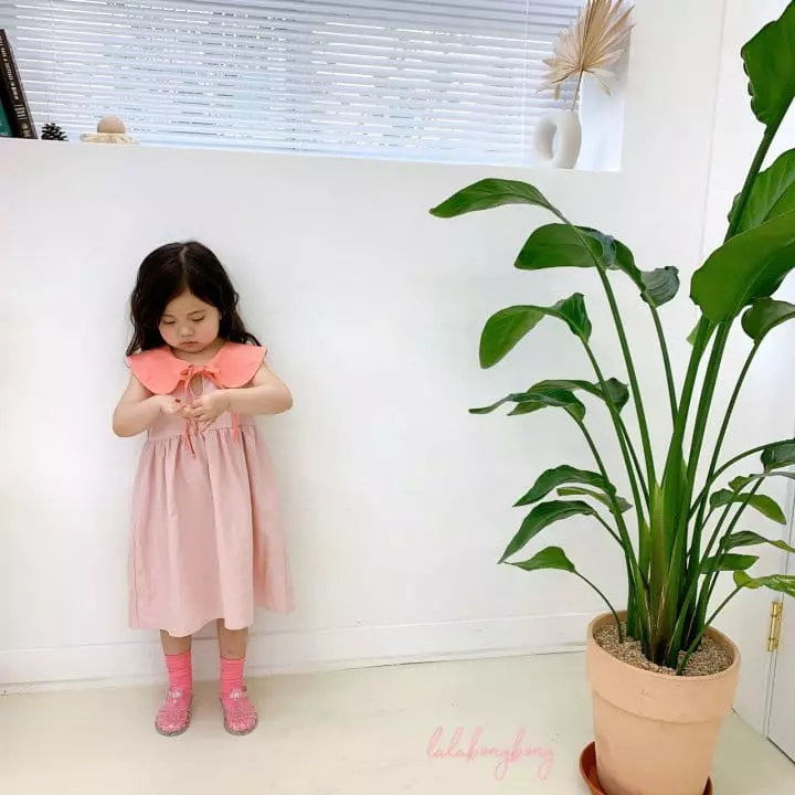 Lalabongbong - Korean Children Fashion - #kidzfashiontrend - Collar String One-piece - 11