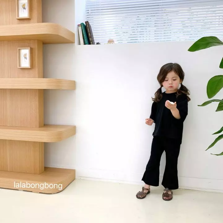 Lalabongbong - Korean Children Fashion - #magicofchildhood - Black Cool Top Bottom Set